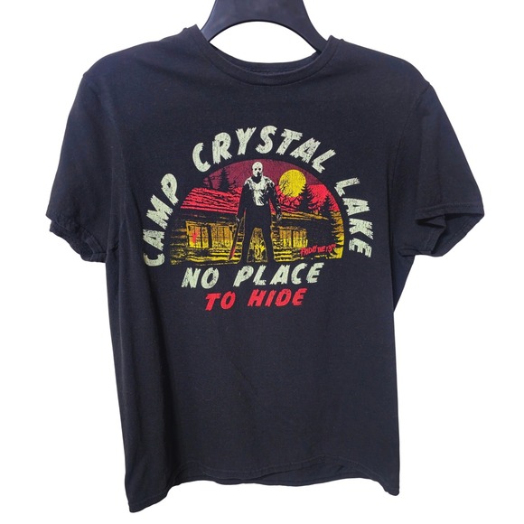 Friday The 13Th Other - Friday the 13th Camp Crystal Lake Jason Voorhees Black Graphic T-Shirt Mens M